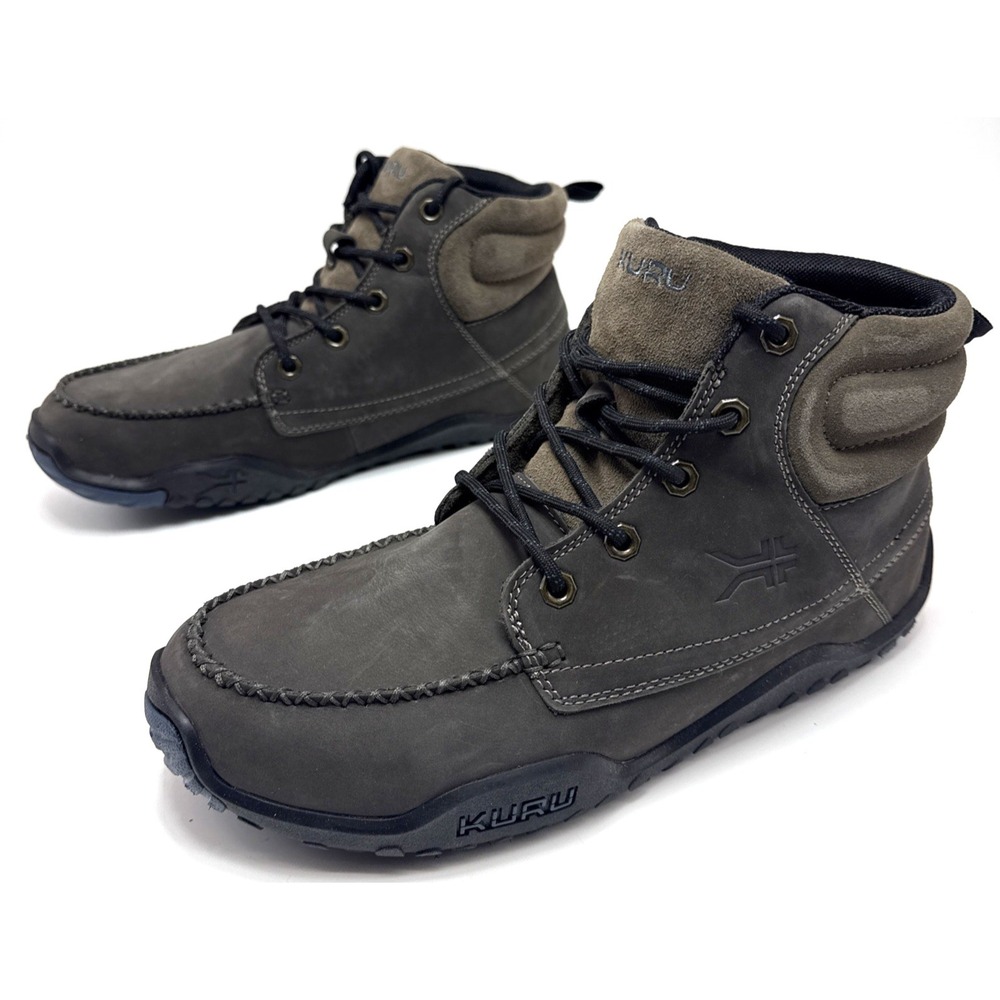Kuru Quest Mens Size 10.5 Gray/Black Outdoor Leather Camp Hiking Lace Up Boots